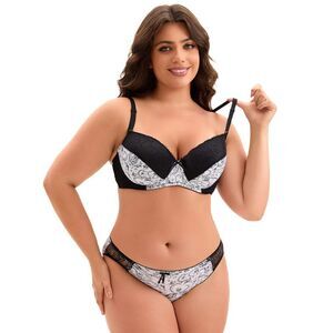 Push Up Lingerie Sets Embroidery Lace 2 Piece Bra and Pantie White